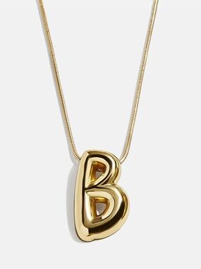 Gold Bubble Letter B Pendant Necklace - Women's Jewelry